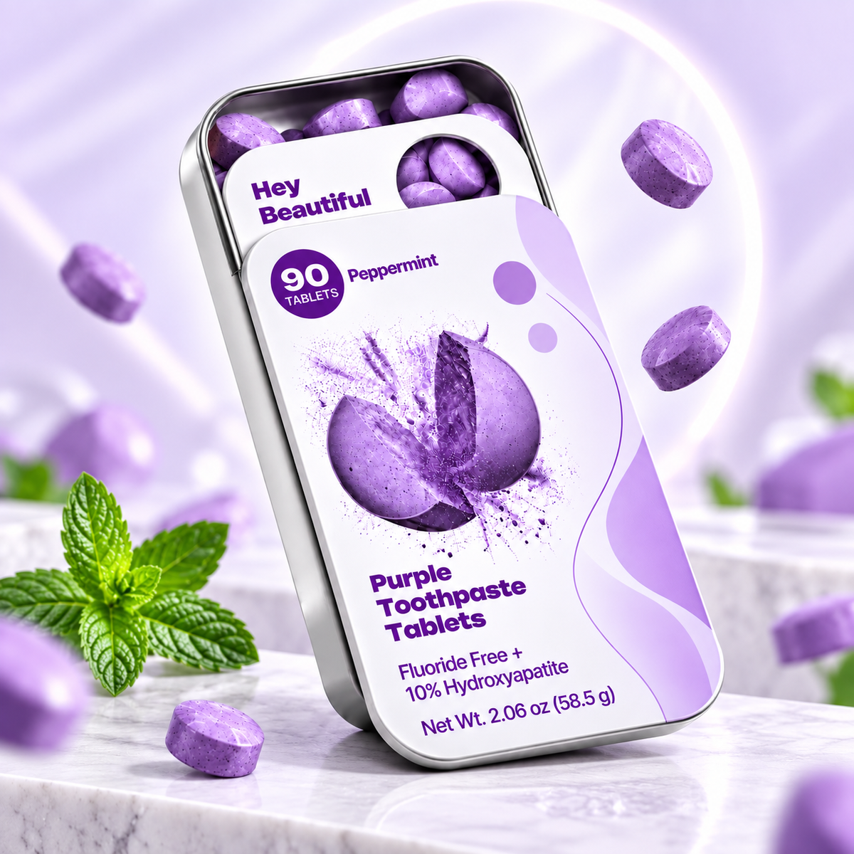 Purple Whitening Toothpaste Tablets